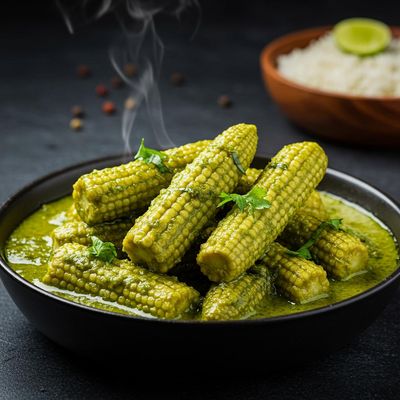 Baby Corn Green Masala